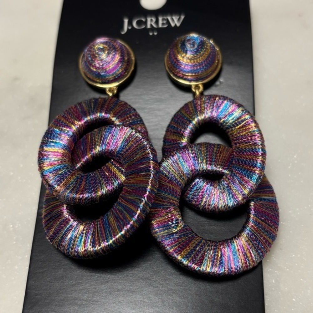J Crew Wrapped Interlocking Drop Earrings
